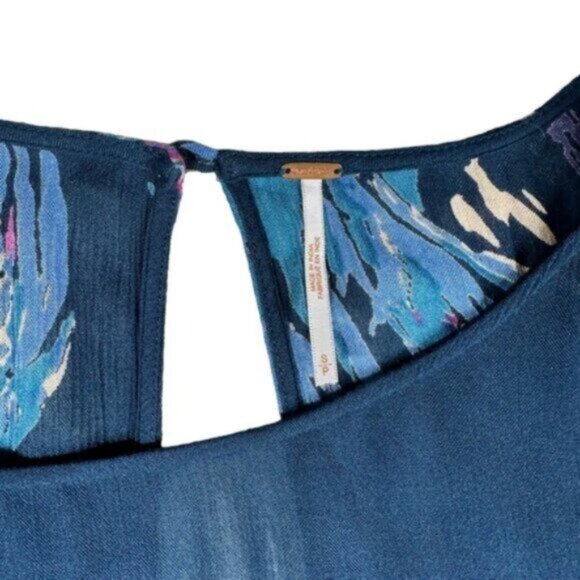 Free People | Blue Floral Tunic Top Sz S - Picture 8 of 14